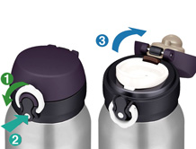 Thermos Motion - univerzálny termohrnček - otvorenie