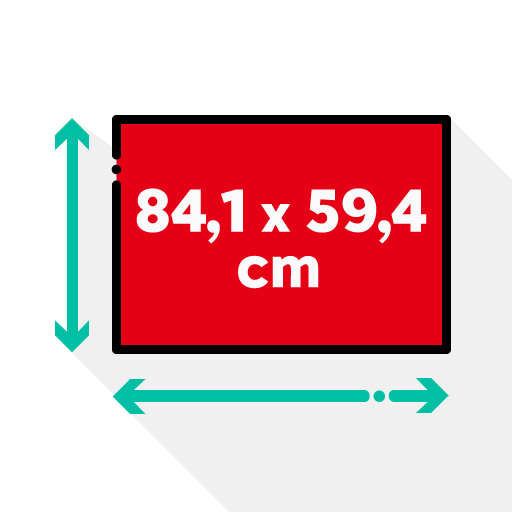 Rozmer mapy - veľkosť A1: 84,1 x 59,4 cm Rozmer mapy - veľkosť A1: 84,1 x 59,4 cm